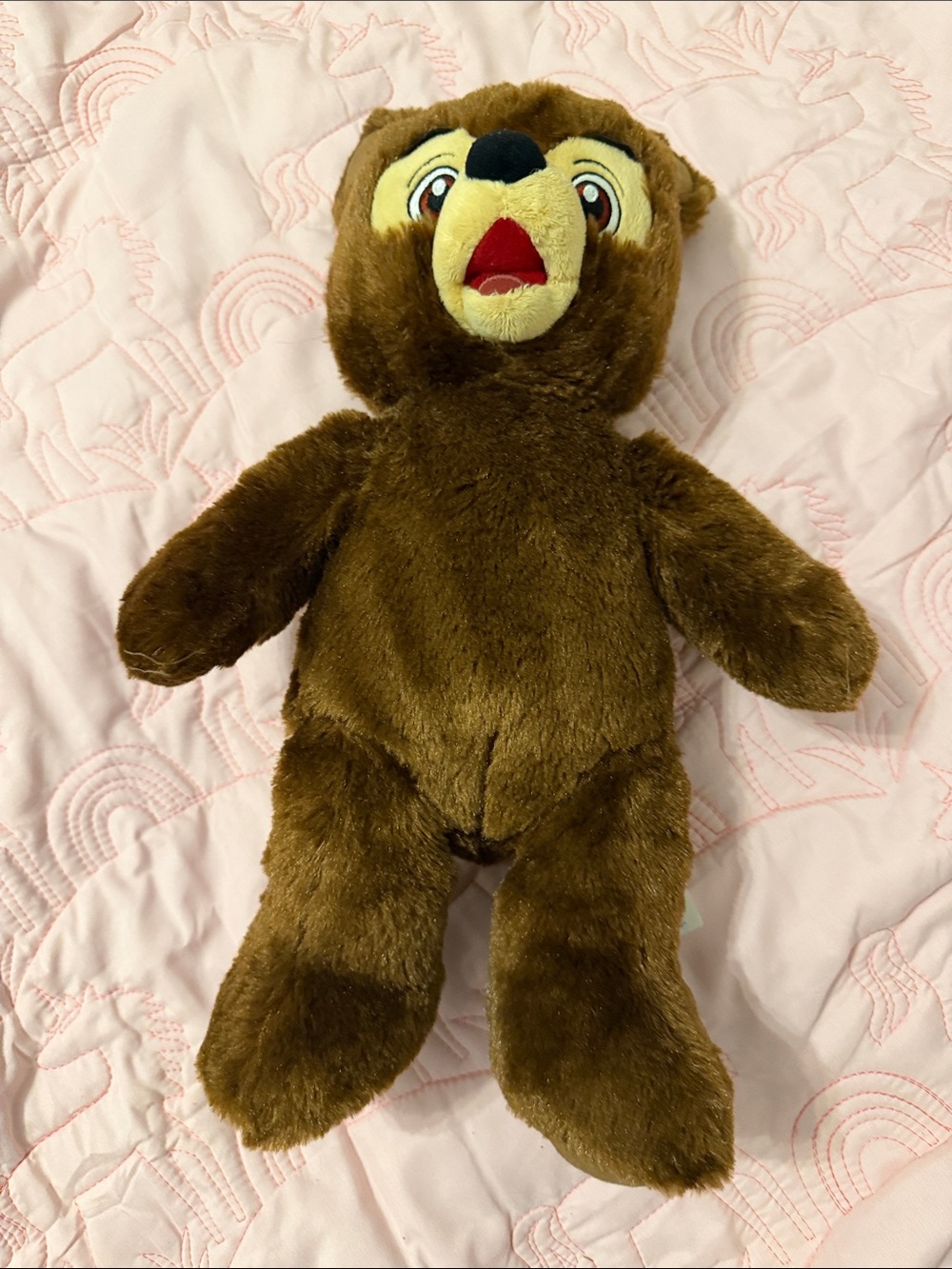 Build-A-Bear Brown Brinley Bear plush with Red Mouth and Cream Face